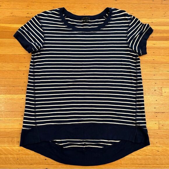 Theory navy/white stripe short sleeve top - Picture 1 of 4